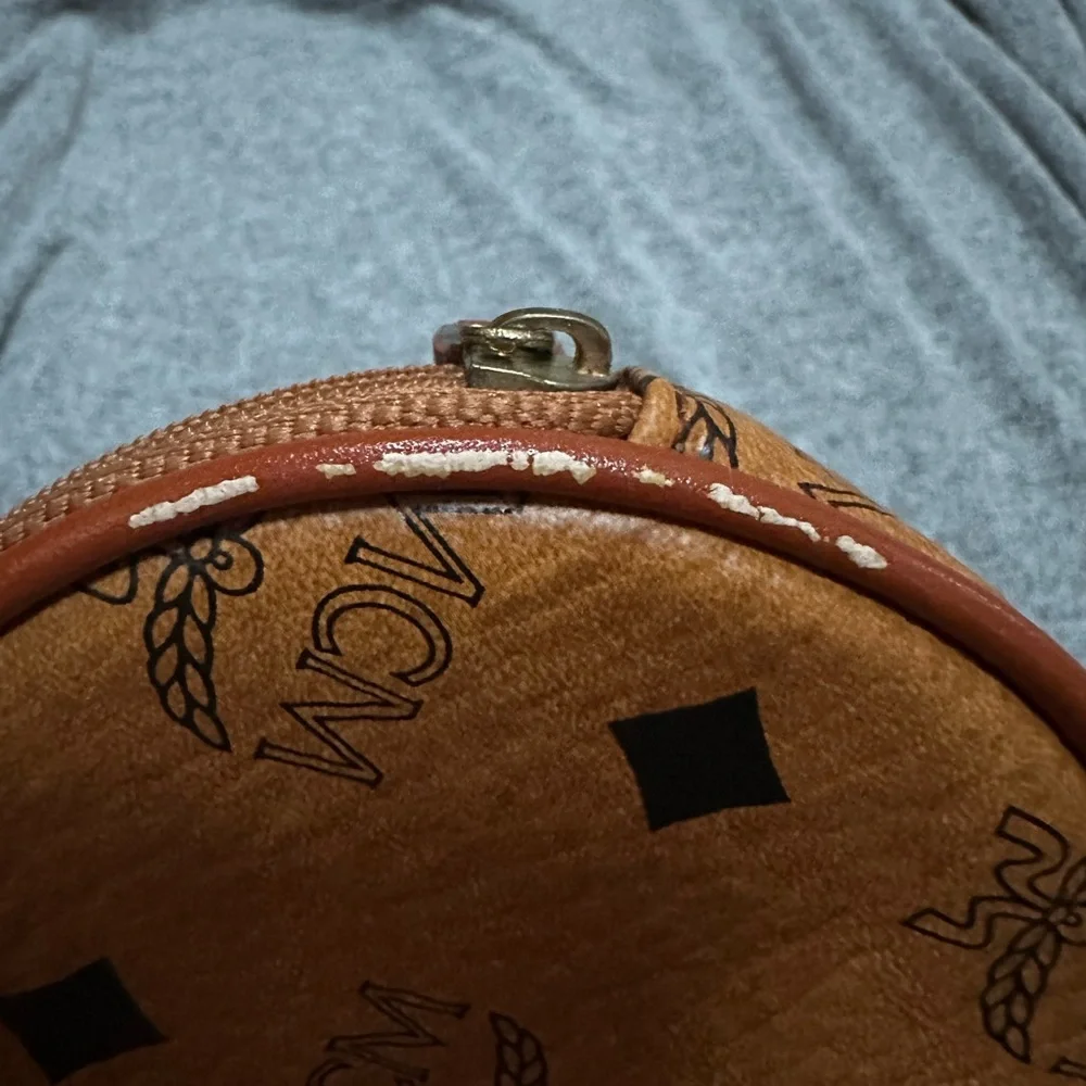 MCM Tan Monogram Pouch Coin Purse Toby Wallet cognac - Picture 4 of 5